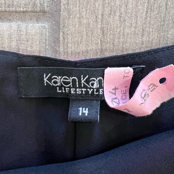 Karen Kane Pink Floral Plus Size 100% Silk Skirt Side Zipper Lined Size 14 - Picture 2 of 6